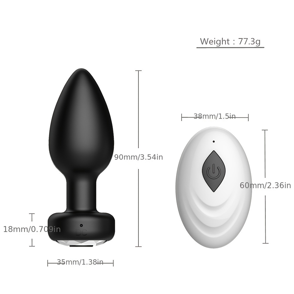 Vibrating Anal Plug Sex Toy Remote Control Vibrator Men Male