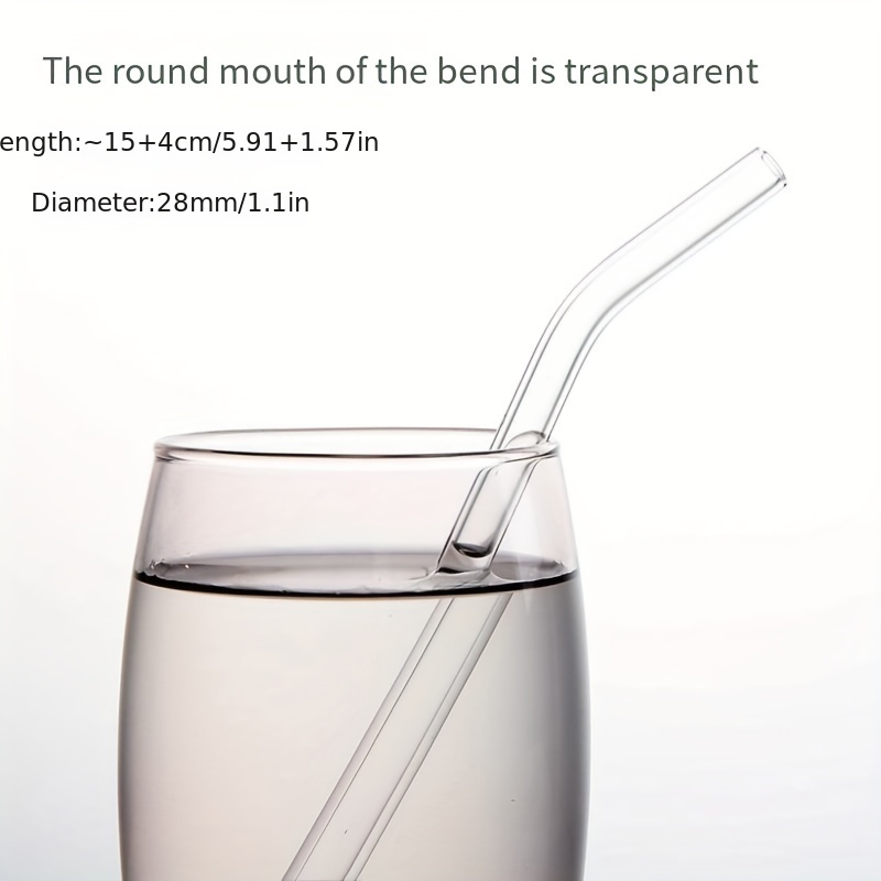 5pcs/set Transparent Borosilicate Glass Straws, Reusable Heat Resistant  Long Thick Straws For Drinking Water, Bubble Tea