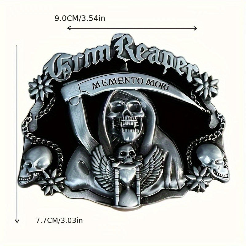 Western Cowboy Man's Sickle Ghost Head Belt Buckle