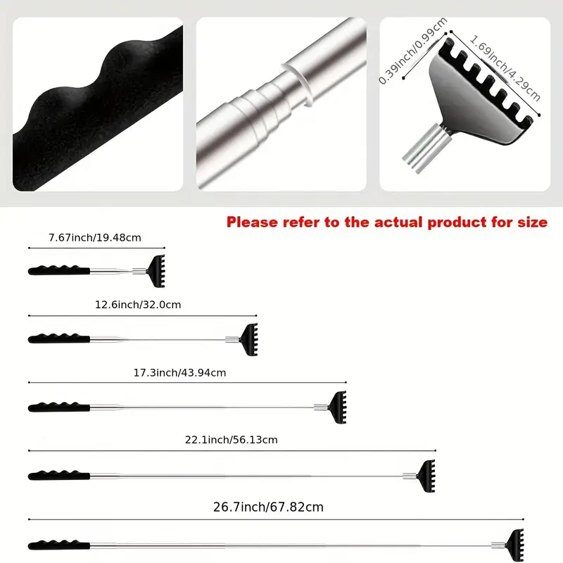 1pack retractable back massager christmas gifts for men paw retractable back massager red massage tool with rubber handle Product details 3