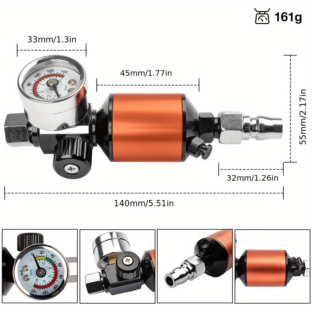 Spray Gun Pressure Regulator Inline Oil Water Separator - Temu