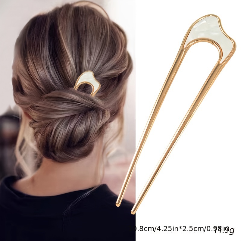 

3pcs French Style U-shaped Hair Forks Vintage Hairpins Updo Bun Hair Accessories For Women Female