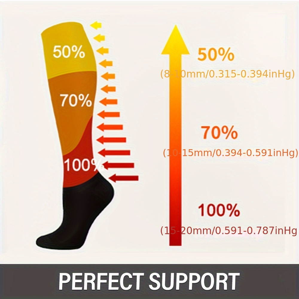6 Pairs Compression Sock 15-20 mmHg Knee High