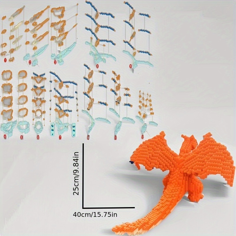 8000pcs Dragon Building Blocks Set, Creative Splicing Plastic Toys, DIY Assembly Craft, Suitable for Teenagers and Adults, 14+ Holiday Gift Living Room Decoration