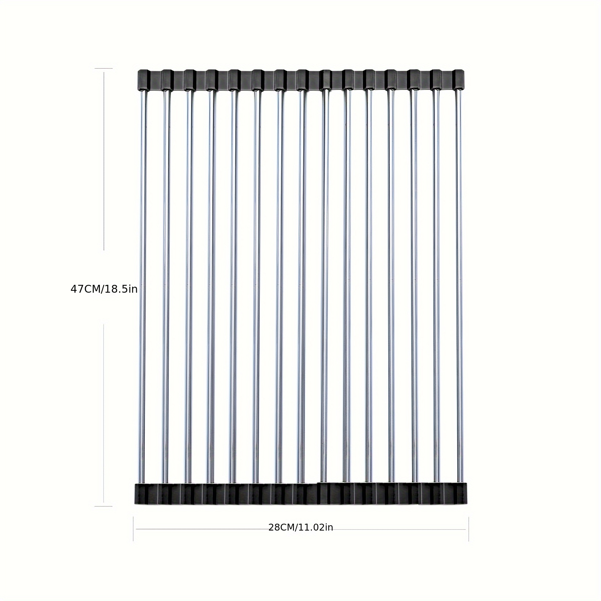  ., deluxe roll-up edelstahl geschirrtrockner & obstabtropfgestell - platzsparend, multifunktional, spülbecken-design,  , ausrollbar,  , leicht zu reinigen, küchenspülen-organizer, werkzeug und matte -   für kleine küchen