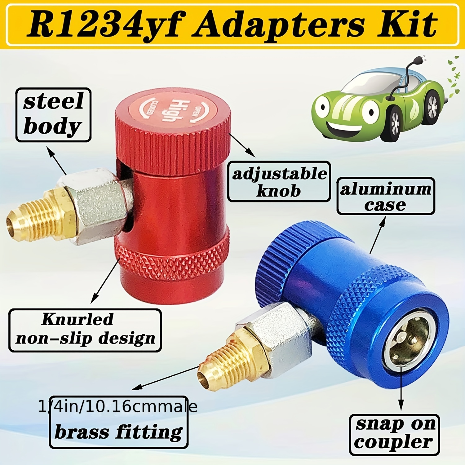 R1234yf Adapter, R1234yf Kältemittel, R1234YF auf R134A Low Side Quick  Coupler Adapter Kfz-Klimatisierung