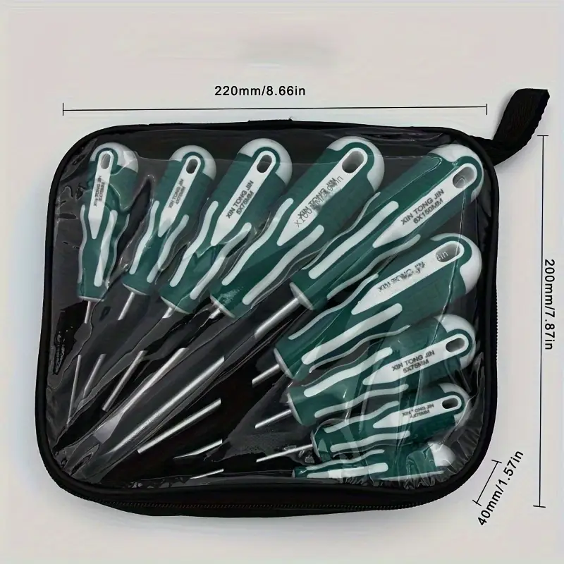 home tool screwdriver set with cross and flathead screwdrivers household repair tool kit metal and plastic material style no battery required tool kit compact durable screwdriver Product details 2