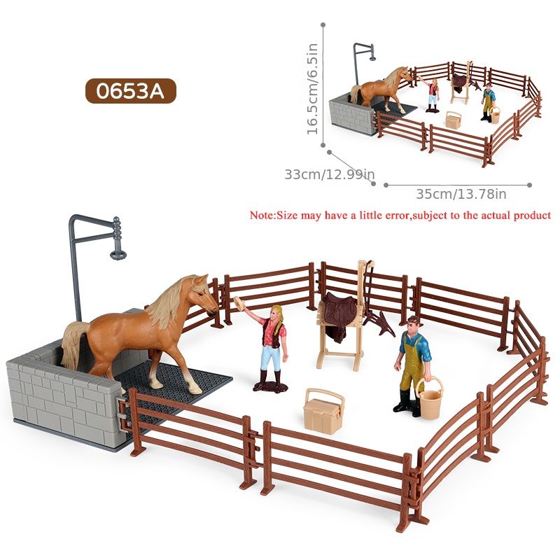Farm Stable Home Model Action Figures Stuffed Animal Animal Horseman  Typical Educational Kids Toy Gift | Check Out Today's Deals Now | Temu