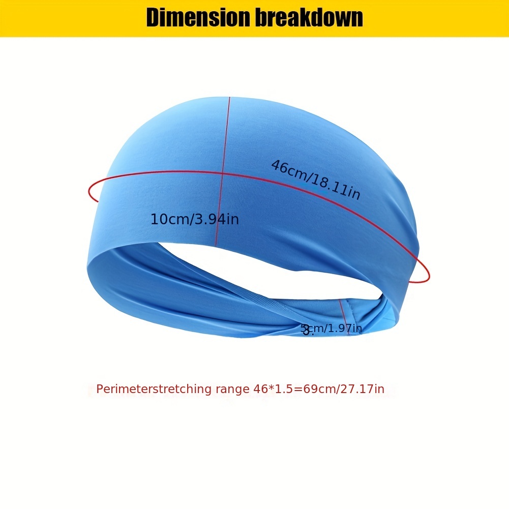 Breathable Elastic Headband Sweat Absorption for Women & Men