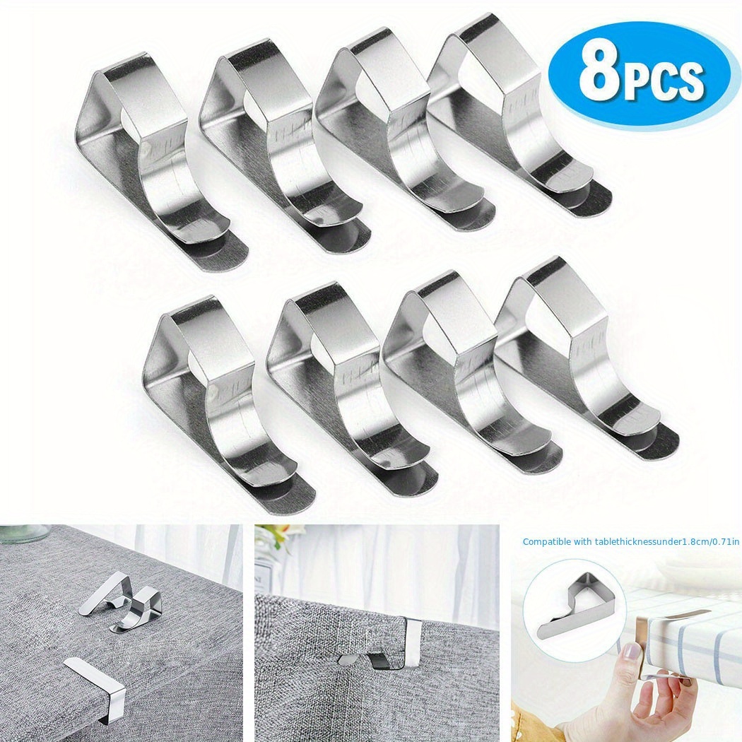 

8/24pcs Stainless Steel Tablecloth Clamps, Table Cloth Clips, Holder Clip For Party Wedding Table Cover, Decorative Clamps, Stable Clips For Wedding Home Garden Supplies