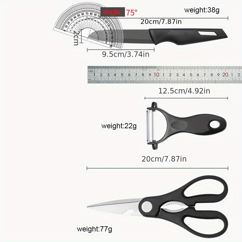 3-in-1 Kitchen Tool Set: Heavy Duty Scissors, Fruit Knife, And Peeler -  Effortlessly Cut, , And Peel With Precision - Temu