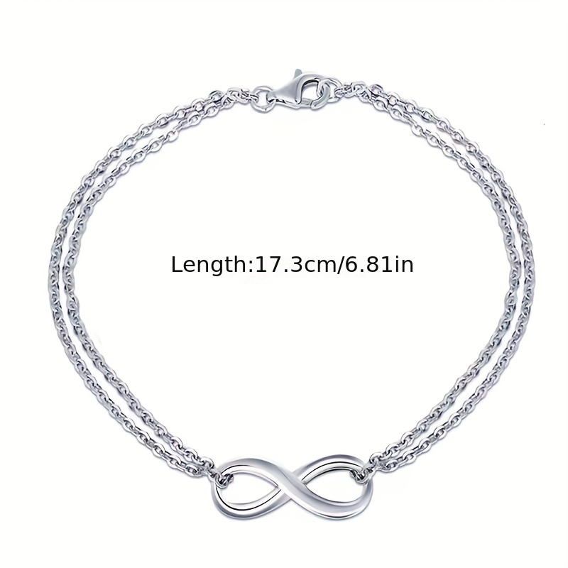 Adjustable Silver Bow Letter 8 Love Infinite Jewelry Set