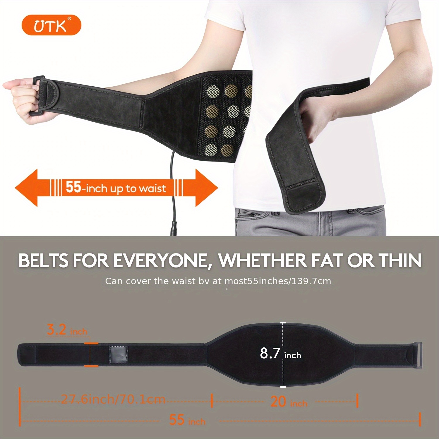 utk heating pad with massager for back portable lower back massager heating pad wearable heating pads for cramps with heat auto off birthday gifts for mom dad 58 Product details 2