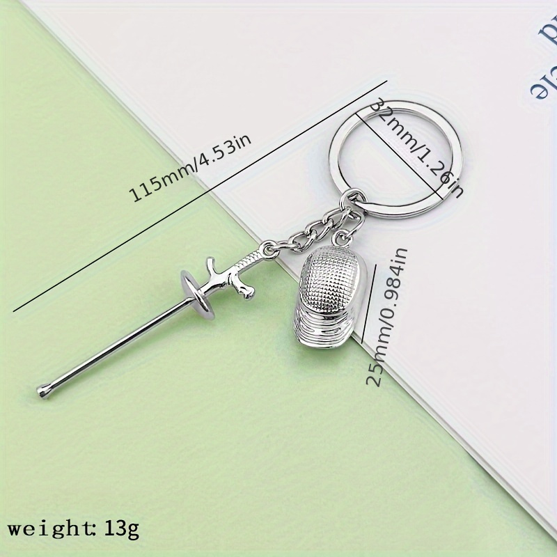 1pc Fencing Keychain, Alloy Fencing 3pcs Set Keychain, Small Gift For Fencing Sports Professional Competition