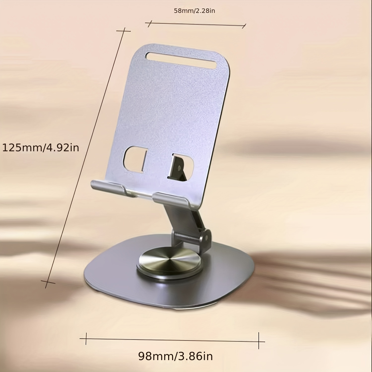 Support de téléphone portable en métal rotatif à 360° et pliable à