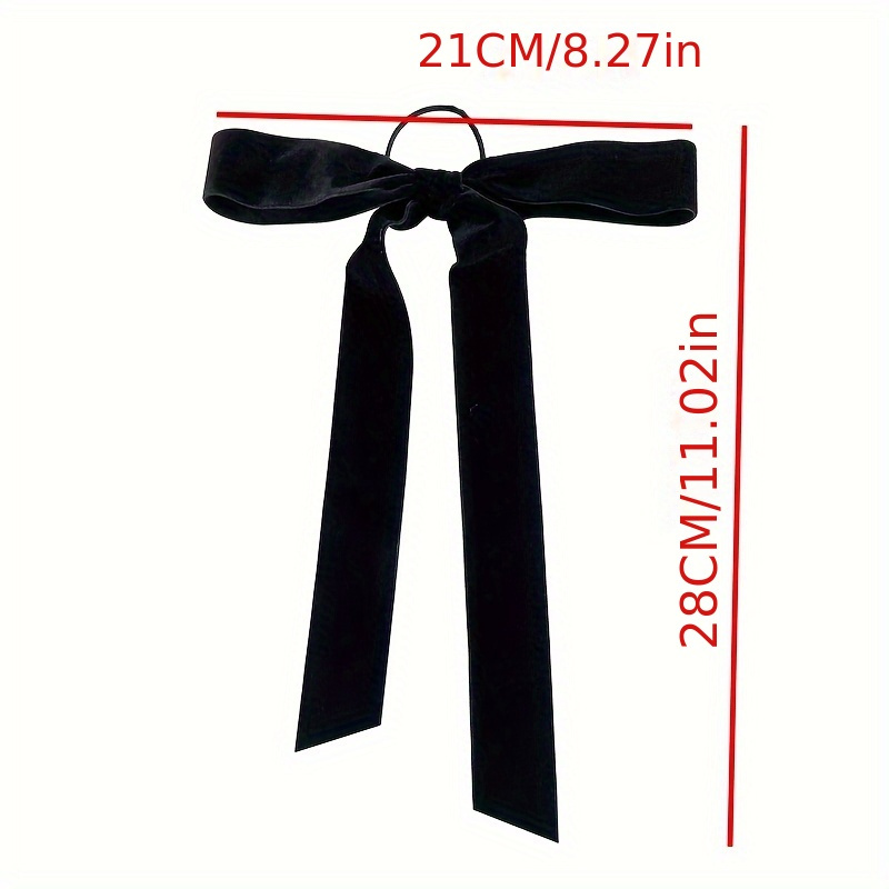 Pack of 2 Knotted Bow Hair Scrunchies Elastic Hair Scarf Black Hair Ties  Bands Satin Hair Ribbon Scrunchy Red Ponytail Holder for Women and Girls