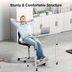 1 mobile adjustable height computer desk on wheels 360 rotating bedside table white metal study desk for home bedroom dorm students professionals space saving multifunctional workstation office desk modern bedroom furniture sturdy construction