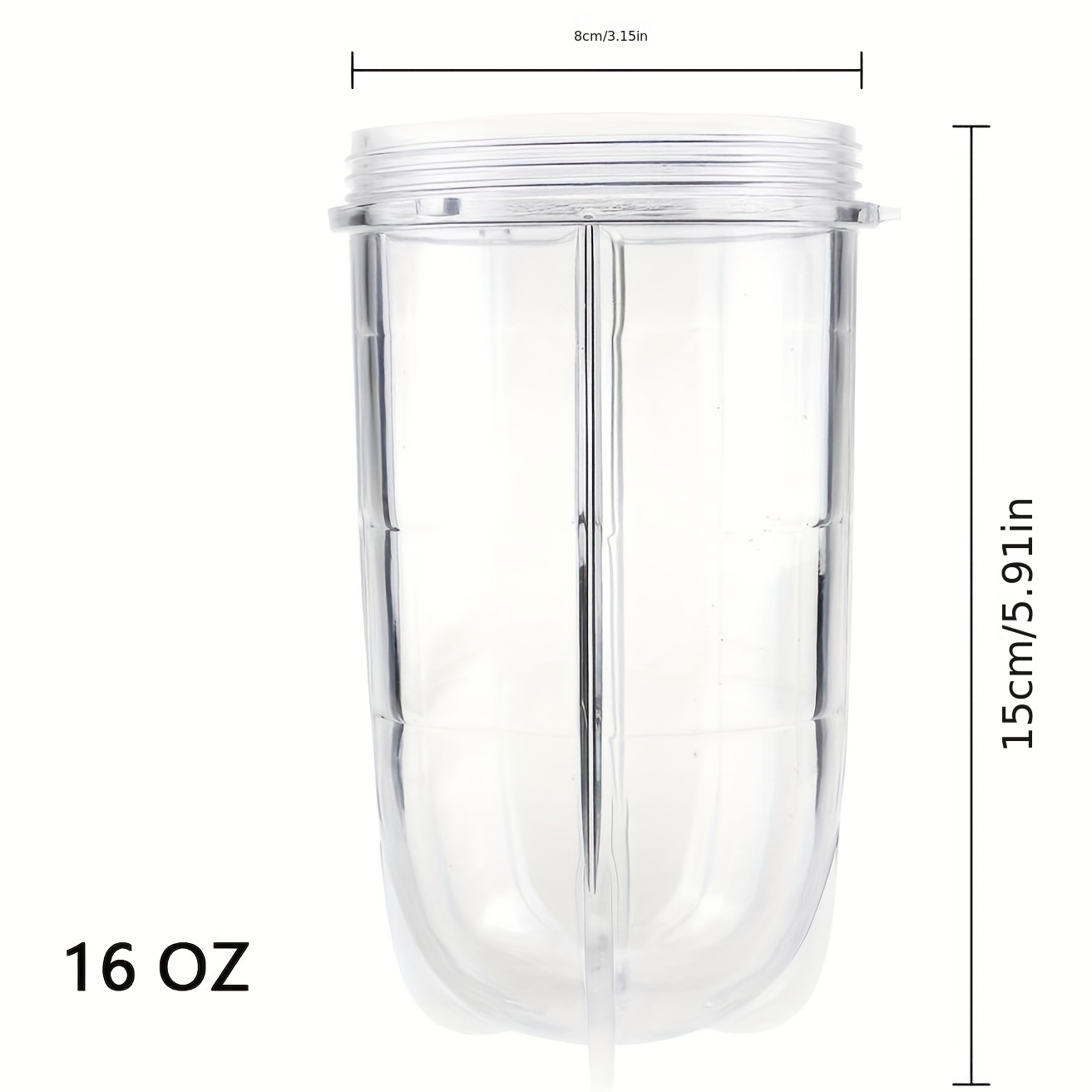 Blendin 2 Pack Replacement 16oz Tall Jar Cups,Fits Original Magic