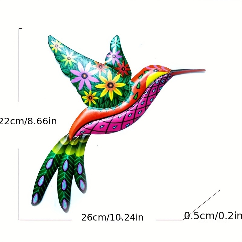 1 Pc/4 Pcs Métal Colibri Mur Art Décor Métal Coloré Oiseaux 3D