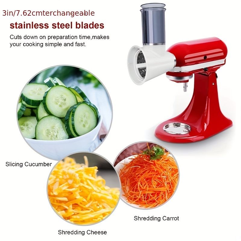 Stainless Steel Slicer Shredder Attachment for KitchenAid Mixers, Cheese  Grater Attachment For Kitchenaid, Vegetable Slicer Attachment for  Kitchenaid