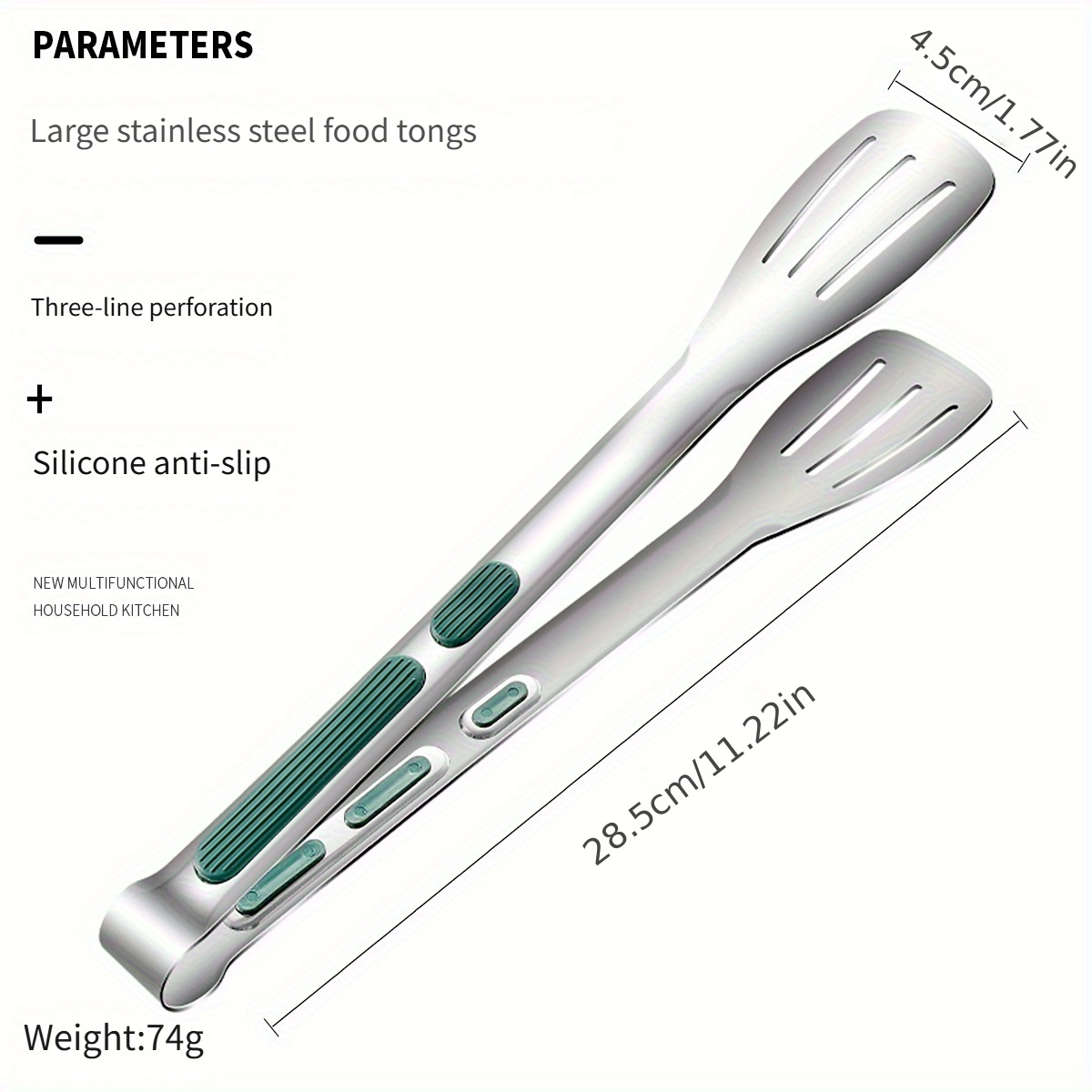Stainless Steel Kitchen Tongs for Cooking and Serving
