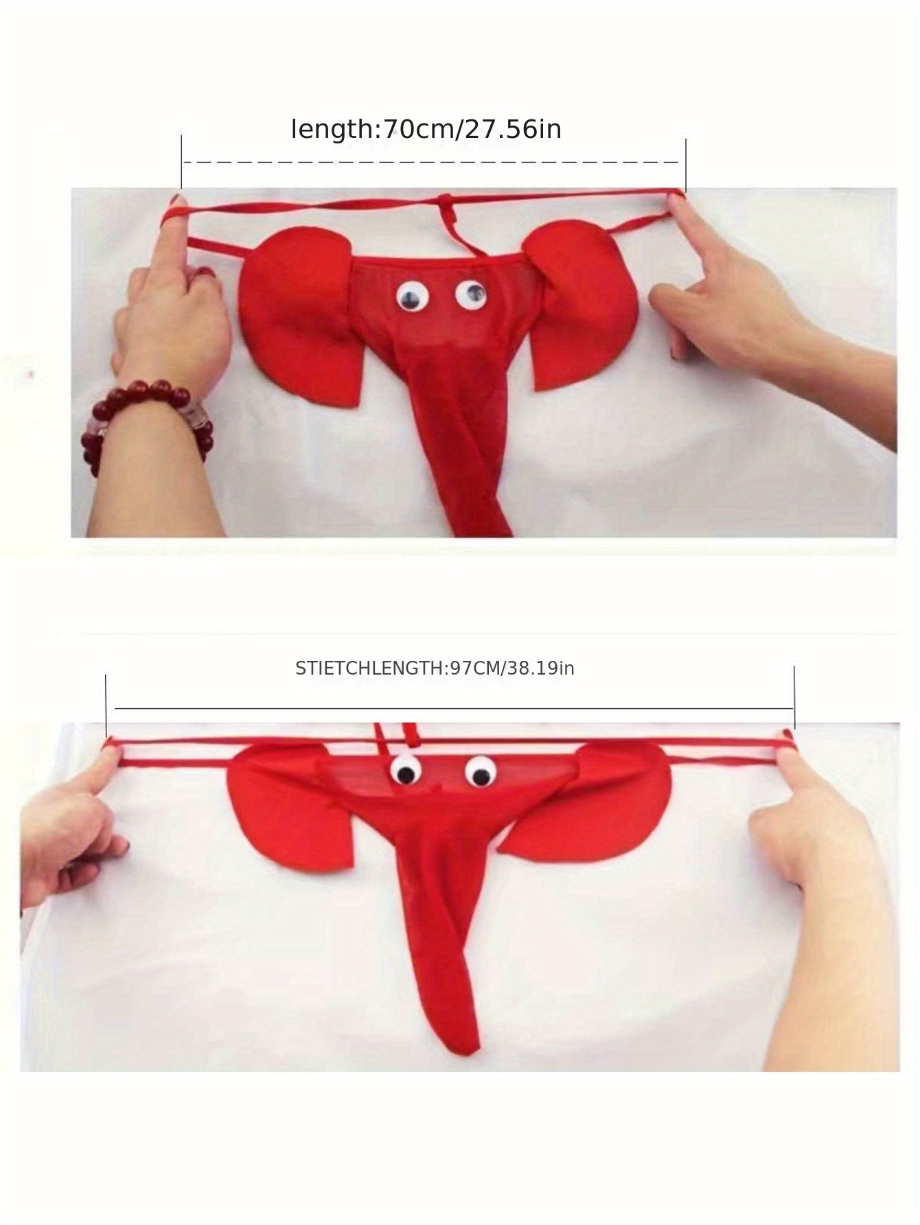 Novelty Underwear Men Christmas Elephant Thongs G String Funny Cosplay  Briefs