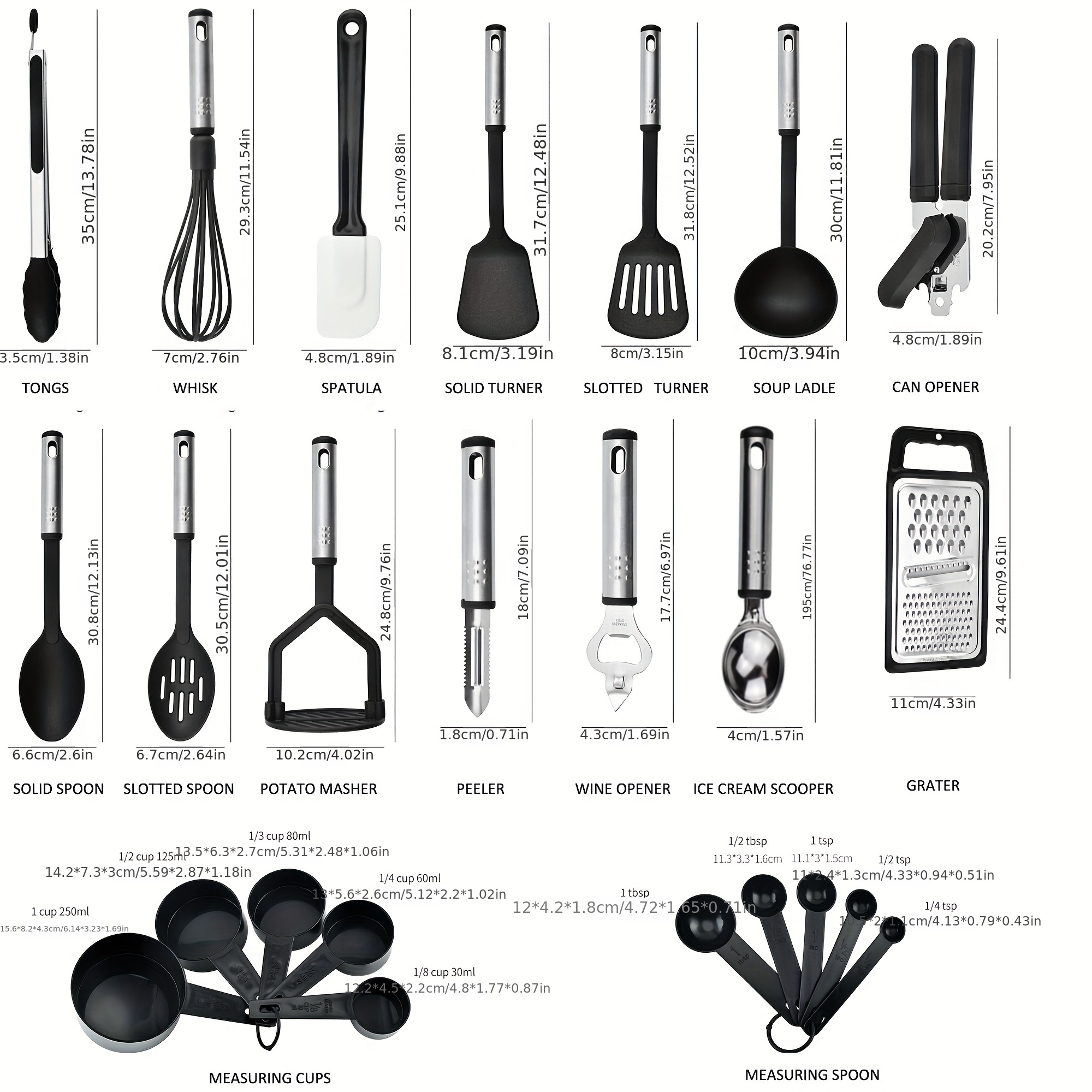 Kitchen Utensil Set, 24 Cooking Utensils Set, Nylon and Stainless Kitchen  Utensils, Non-Stick and Heat Resistant, Kitchen Cooking Utensils Gadgets  Cookware Set, Baking, Frying