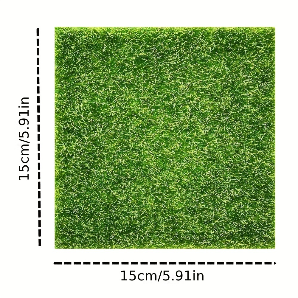 4 Packs Garden Craft Grass Fake Grass for Crafts 6 x 6 Inches Miniature  Ornament Garden Dollhouse DIY Grass Fairy Artificial Grass Lawn