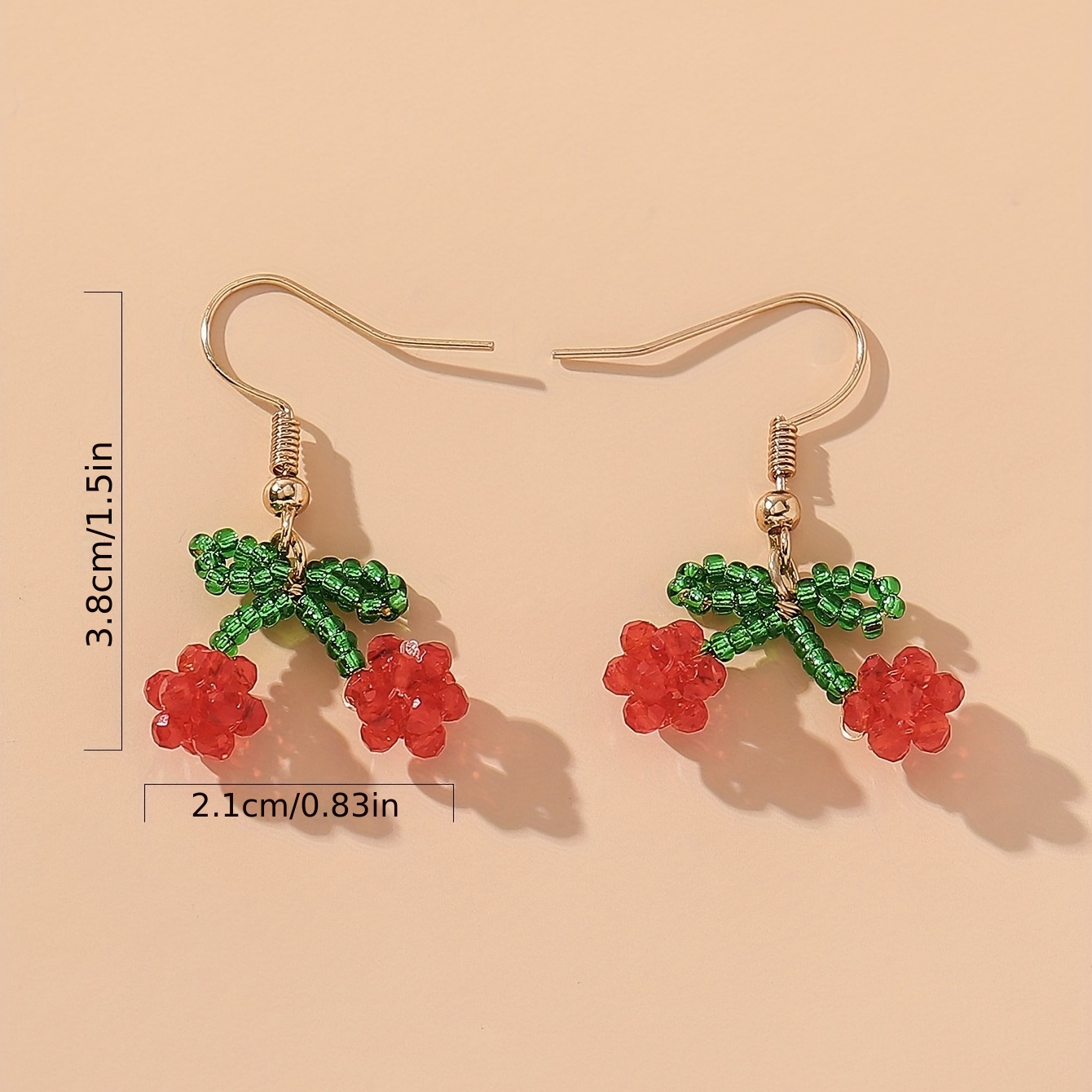 White Flower Green Leaf Red Strawberry Design Enamel Dangle Earrings  Elegant Cute Style Alloy 18k Gold Plated Jewelry Female Gift - Temu