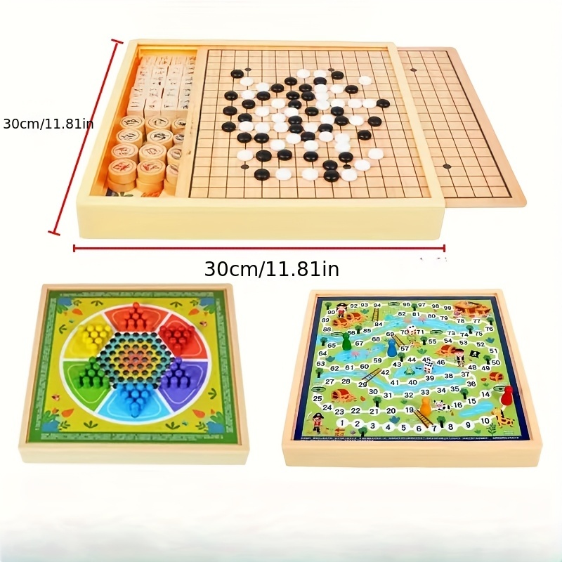 3in 1 Multi-function Chess, 3 Optional, Multi-function Chess Games, Chess, Checkers, Chess, Flying Chess, Checkers, Adventure Chess, All-round Board Games, Jigsaw Puzzles, Enhanced Emotions