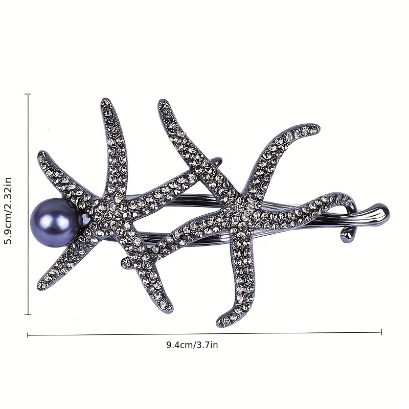 Artificial Diamond Starfish Twist Hair Clip for Girls