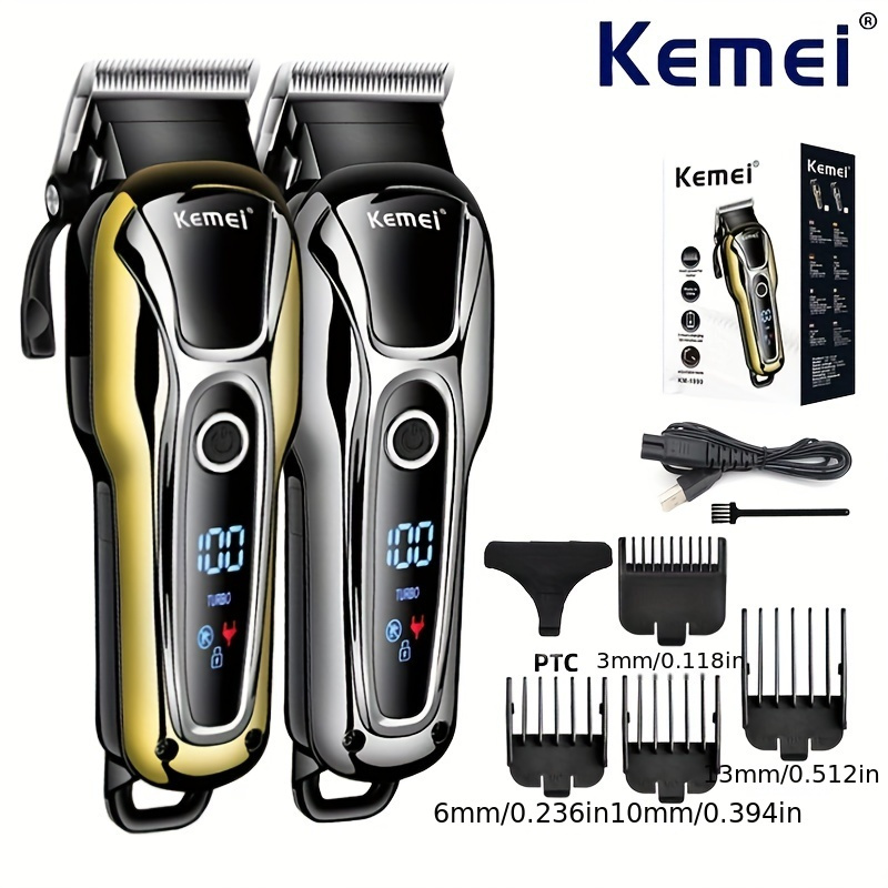 Kemei 1949 Trimmer Professional Hair Clippers for Men Zero Gap  Electric Cordless Beard/Hair Trimmer Rechargeable T-Blade Haircut Machine  for Stylists and Barbers Grooming Kit, Silver : Beauty & Personal Care