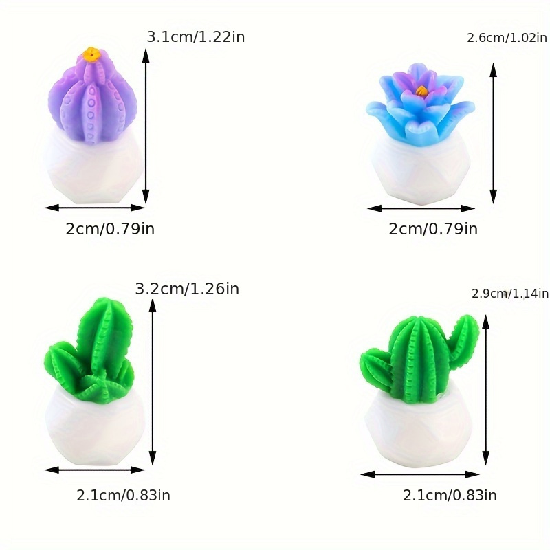 1 4pcs pack mini cactus ornaments artificial potted dollhouse miniature figurines fairy garden accessories for doll house decor kit for micro landscape outdoor status patio lawn yard xmas gift
