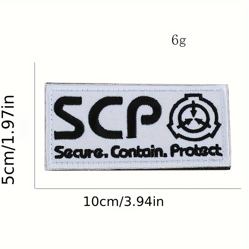 Embroidered Applique Scp Foundation Letter Fastener Hook - Temu