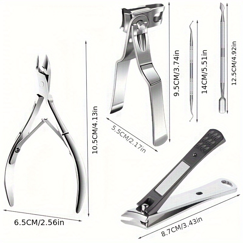 360° Rotating Nail Clipper Set with Cuticle Nipper