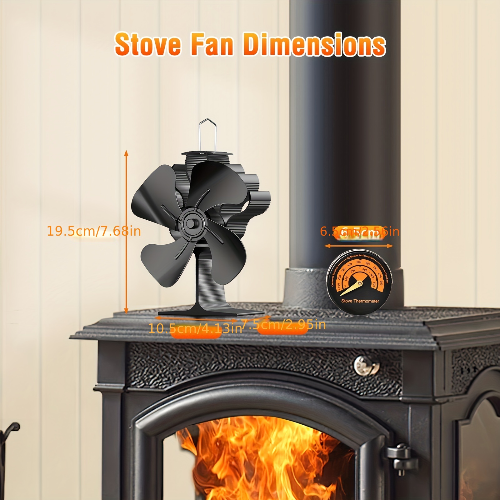 Heat Powered 6 Blades Stove Fan Eco Friendly And Efficient Wood