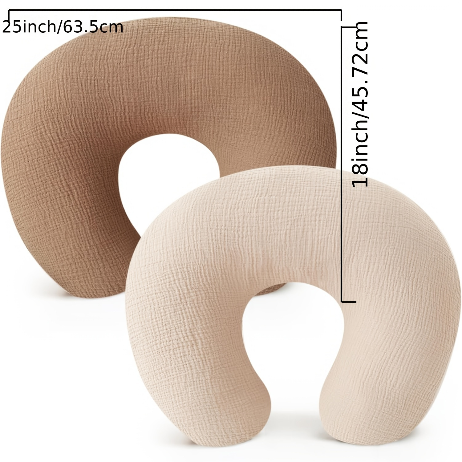 A Set of Two C-Shaped Pillow Covers, Available in Various Colors for Easy Mixing And Matching. The Fabric Is Soft And Skin-Friendly, Non-Irritating, Suitable for Women During Breastfeeding, with Dimensions of 63.5*45.72 cm