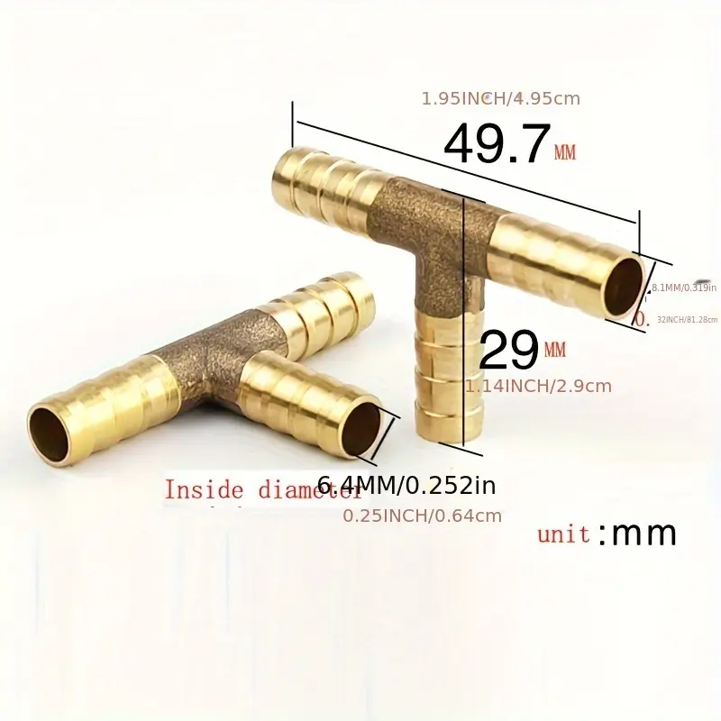4X 1/4 x 3/8 in 6mm -10mm Brass Hose Barb Fitting Tube Reducer Adapter Connector 4X 1/4 x 3/8 in 6mm -10mm Brass Hose Barb Fitting Tube Reducer Adapter Connector