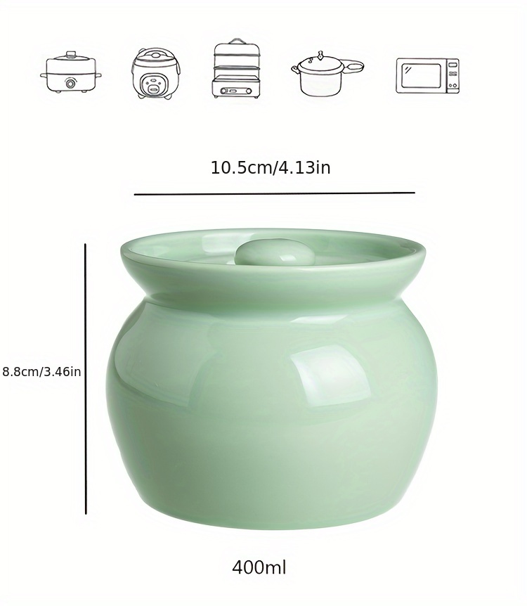 1  color ceramic stew pot with lid leakproof   soup egg steamer for single serving ideal for healthy cooking steaming vegetables birds nest at home or restaurant separate cooking soup pot steamer details 1