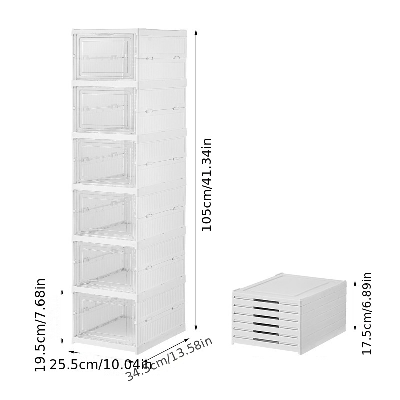Plastic Folding Shoe Storage Boxes With Doors, Portable Boxes For Books,  Snacks, Clothes, Toys, Stackable Shoe Shelves, Suitable For Closet,  Wardrobe, Bedroom, Bathroom, Study, Living Room, Space Saving Household  Organizer - Temu