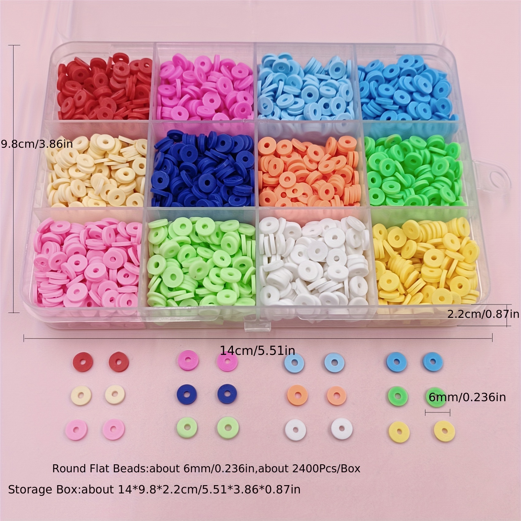 4500PCS Perles pour Bracelet, Perles pour Bracelet Coloré, Kit Perles pour  Bricolage Fabrication avec Boîte de Rangement