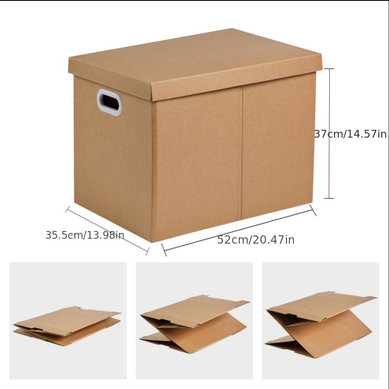 Storage Paper Box With Cover Cardboard Box Reuse Convenient - Temu