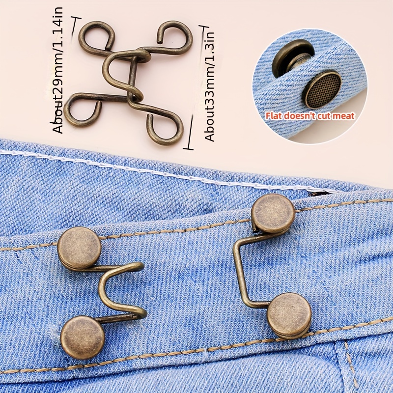 12 Pcs Button Extender for Jeans - Pants Button Extenders Adjustable Waist  Extenders for Pants for Men Women No-Sew Extender Button Set for Pants