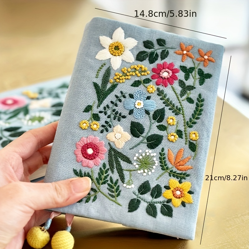セット手刺繍　Diy　Temu　材料パッケージ　A5a6　美術・工芸・裁縫　手会計帳ノートブックレザーブック服自己刺繍手作りギフト、本は含まれません　Japan
