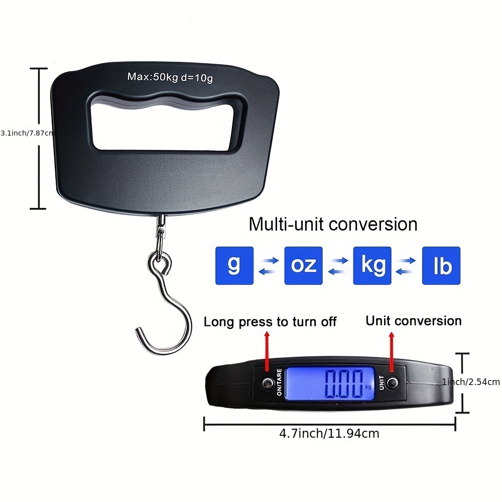 1pc Portable Electronic Luggage Scale, Travel Digital Hook Luggage