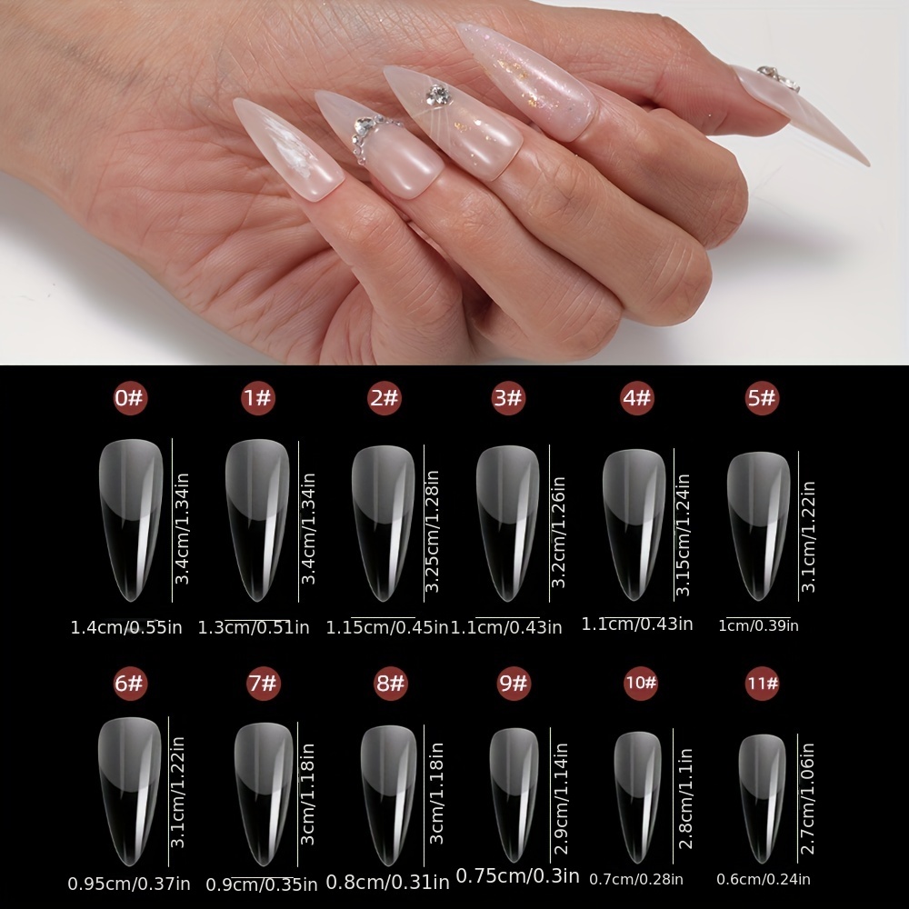 Clear Acrylic Coffin Nails With Full Cover Tips Perfect For - Temu