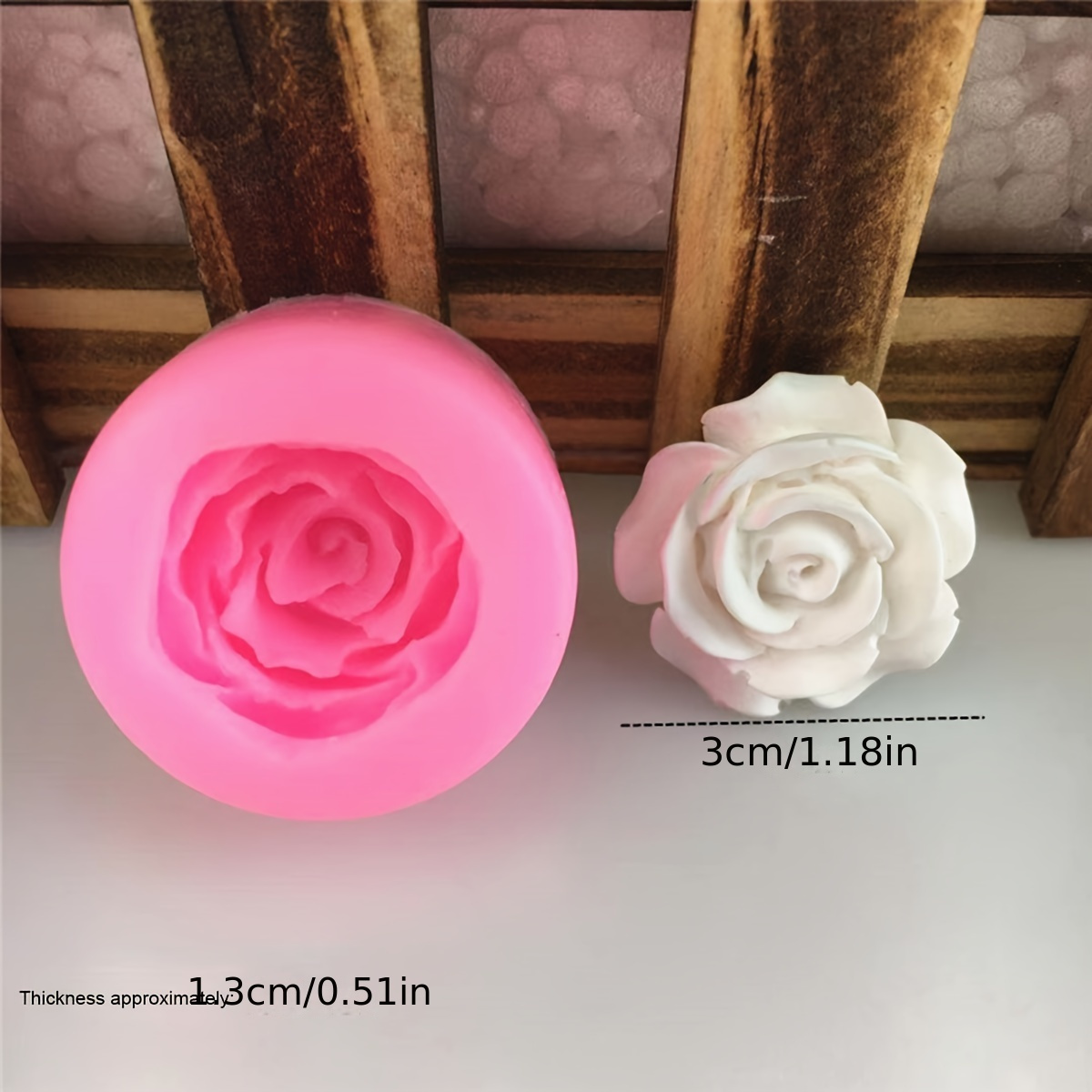 2pcs rose flowers silicone mold 3d fondant mold for diy pudding chocolate candy desserts gummy   aromatherapy candle plaster polymer clay   bakeware cake decorating supplies baking supplies kitchen items details 1