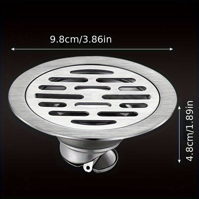 TEMU 1pc Stainless Steel Floor Drains, Anti-odor, Anti-rodent Shower Strainer Covers, Bathtub & Kitchen Ground Leakage Supplies, Bathroom Hardware Fittings