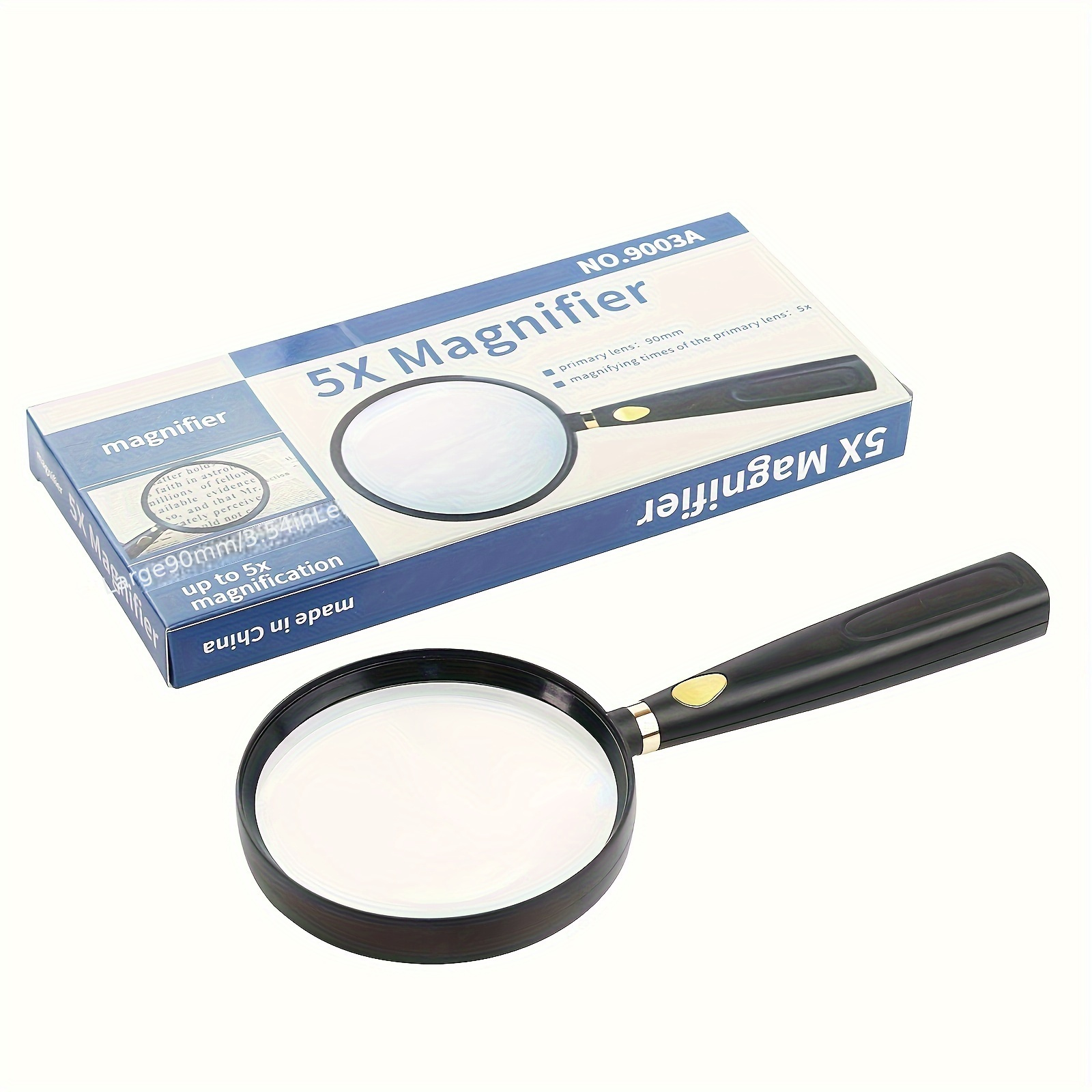 10x Mini Pocket Magnifying Glass Folding Pocket Magnifier Loupe with Rotating Protective Holster Leather Pouch for Reading,Science Class,Hobby (Black)