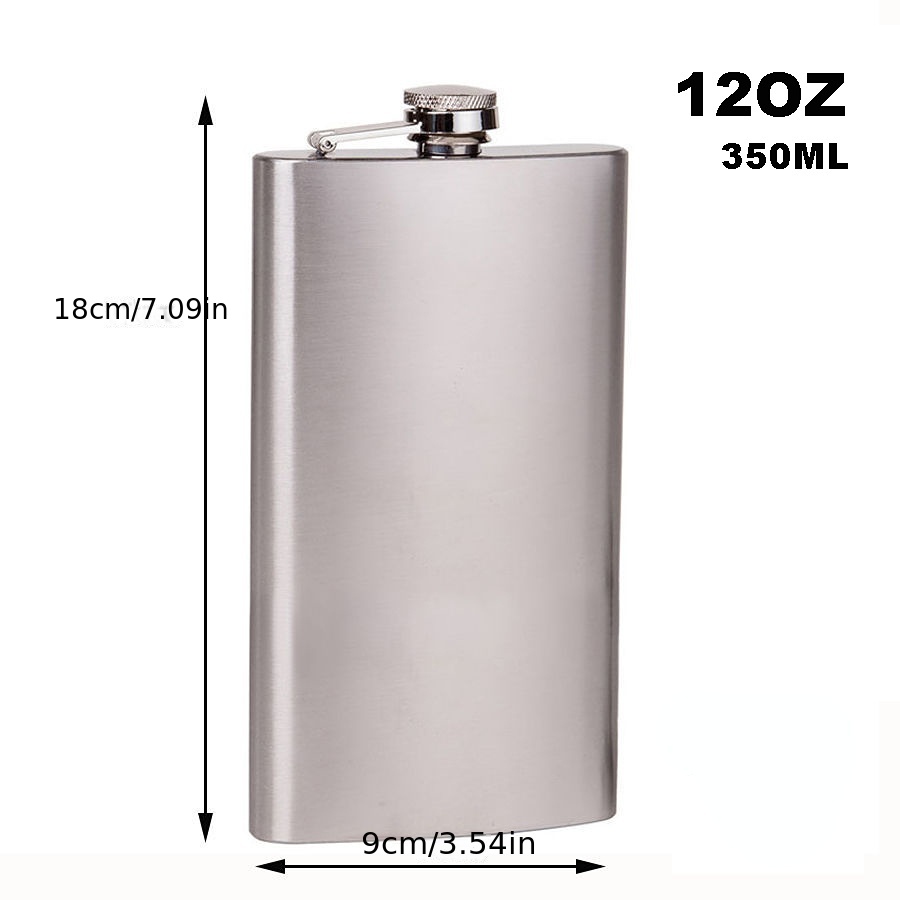 1pc 4/5/7/8/10/12oz Stainless Steel Hip Flask, Alcohol Whiskey Flask Wine Jug, Home Kitchen Outdoor Supplies